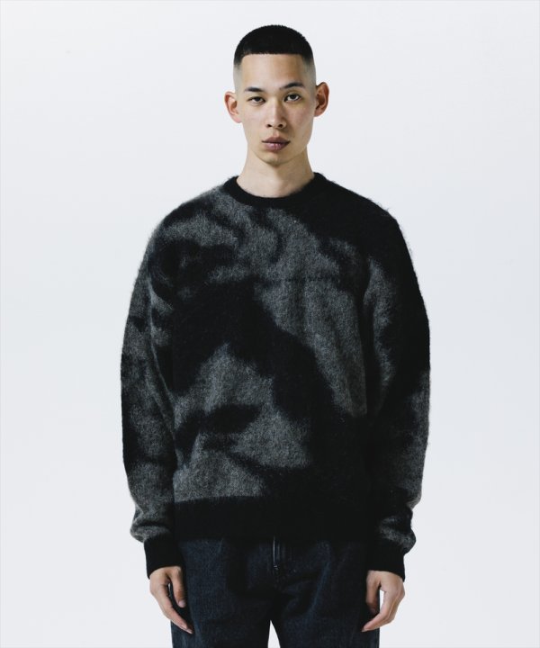 画像4: 【25秋冬ご予約受付中！25年10月入荷予定】ROTTWEILER/R9 PAINTED KNIT（BLACK）［モヘアニット-25秋冬］
