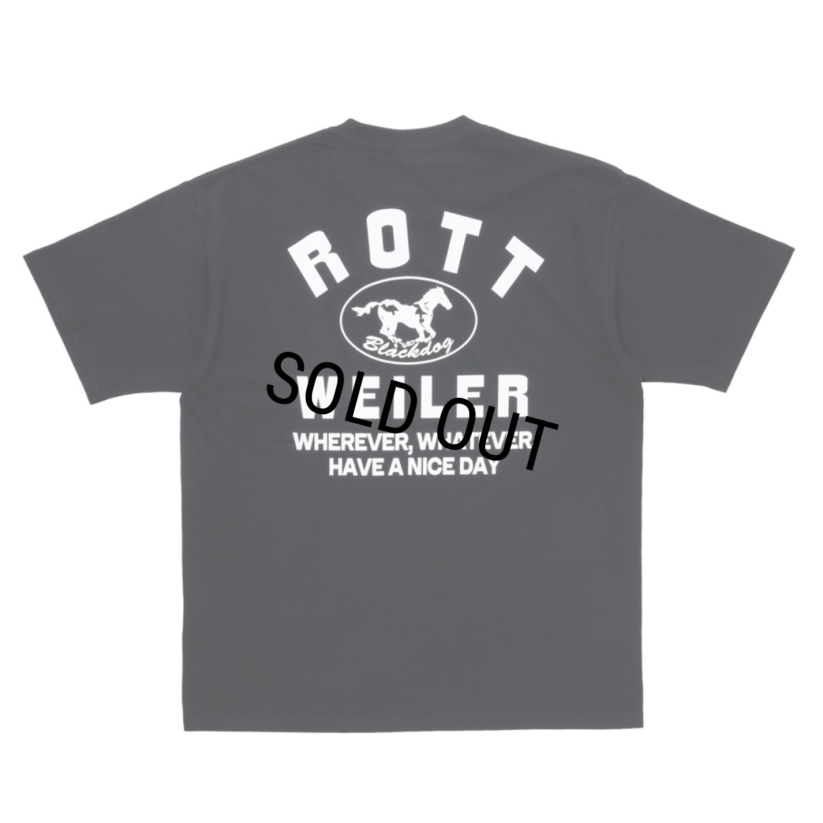 画像1: 【30％OFF】ROTTWEILER/HORSE TEE（BLACK）［プリントT-25秋冬］ (1)