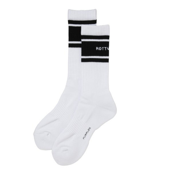 画像1: 【25秋冬ご予約受付中！25年9月入荷予定】ROTTWEILER/R9 LINE SOX（WHITE）［ラインソックス-25秋冬］