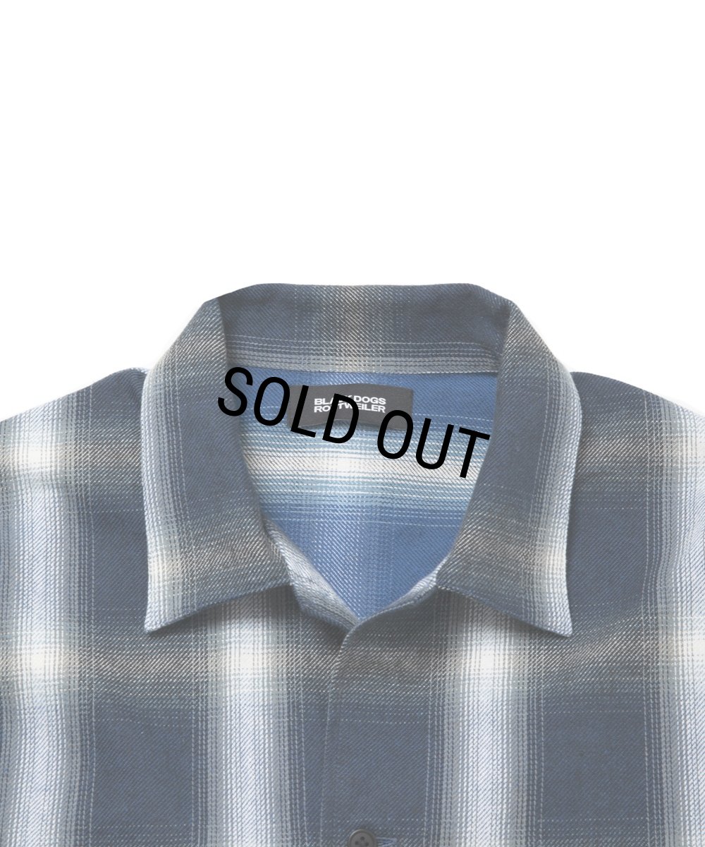 画像3: 【30％OFF】ROTTWEILER/R9 OMBRE CHECK SHIRT（BLUE）［オンブレチェックシャツ-25秋冬］ (3)