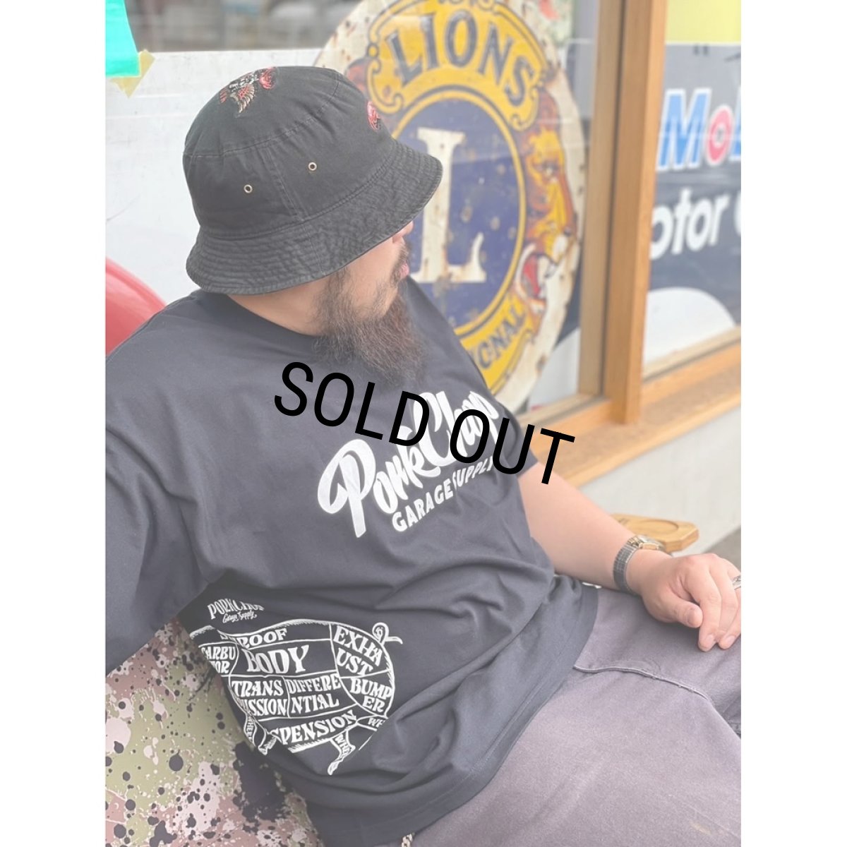 画像5: PORKCHOP/MULTI LOGOS TEE 2025（BLACK）［プリントT-25春夏］ (5)