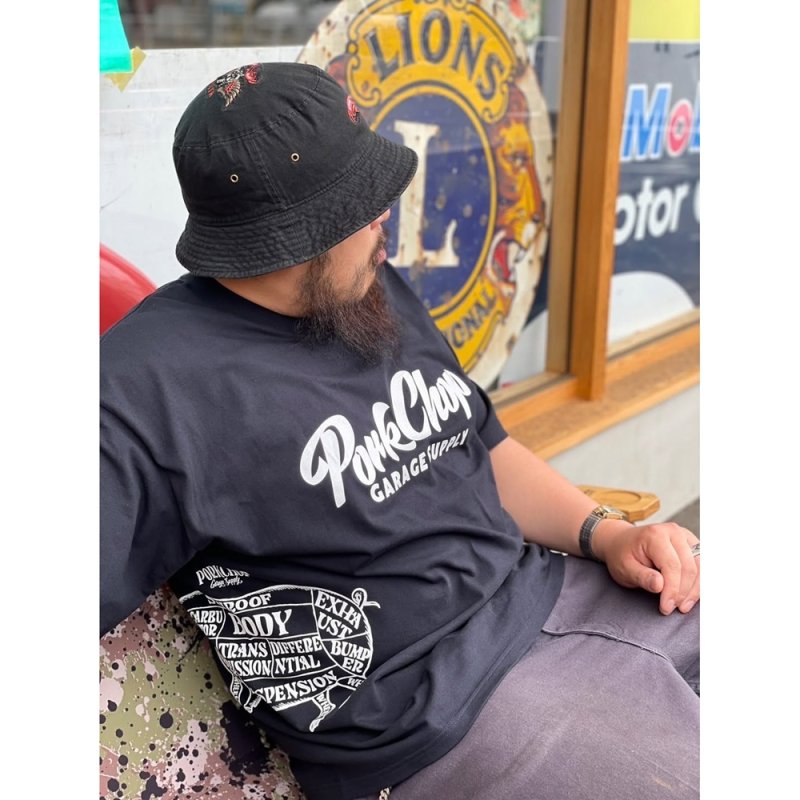 画像3: PORKCHOP/MULTI LOGOS TEE 2025（BLACK）［プリントT-25春夏］