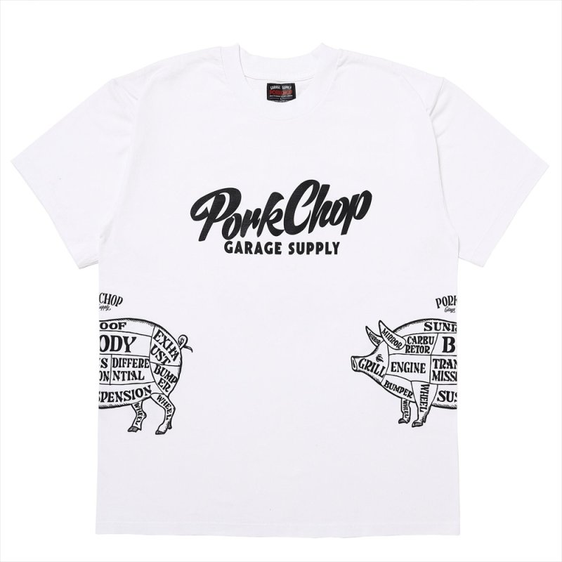 画像1: PORKCHOP/MULTI LOGOS TEE 2025（WHITE）［プリントT-25春夏］
