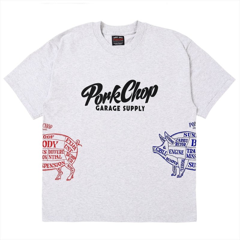 画像1: PORKCHOP/MULTI LOGOS TEE 2025（GRAY）［プリントT-25春夏］