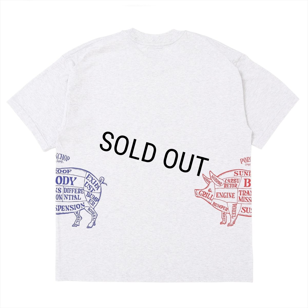 画像2: PORKCHOP/MULTI LOGOS TEE 2025（GRAY）［プリントT-25春夏］ (2)