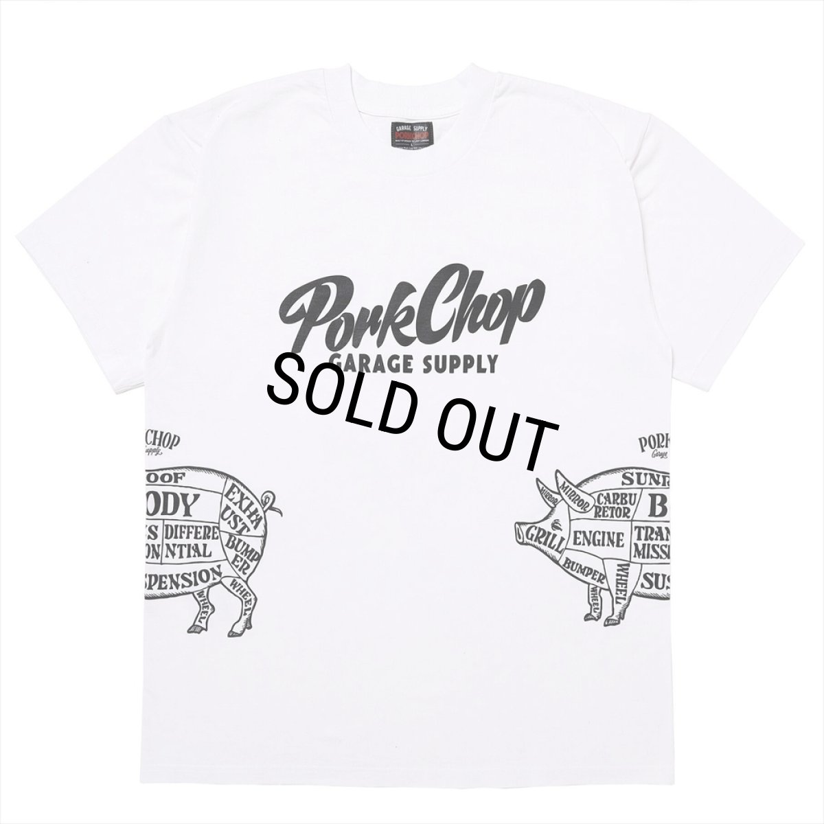 画像1: PORKCHOP/MULTI LOGOS TEE 2025（WHITE）［プリントT-25春夏］ (1)