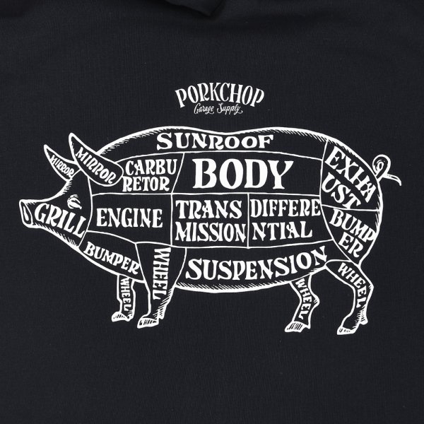 画像4: PORKCHOP/MULTI LOGOS TEE 2025（BLACK）［プリントT-25春夏］