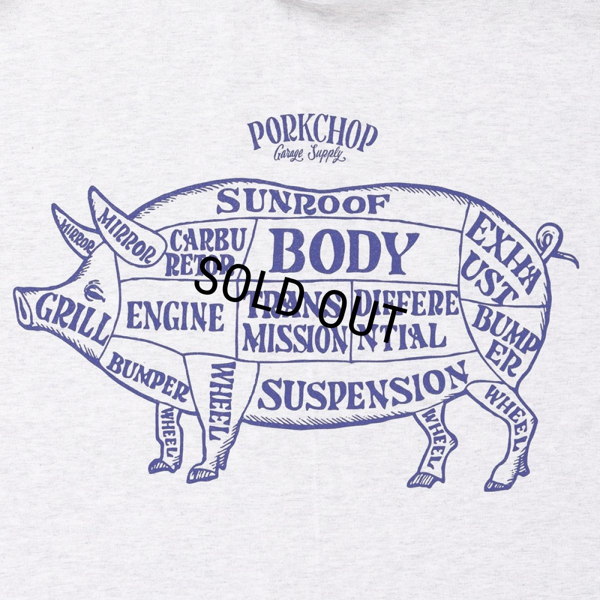 画像5: PORKCHOP/MULTI LOGOS TEE 2025（GRAY）［プリントT-25春夏］ (5)