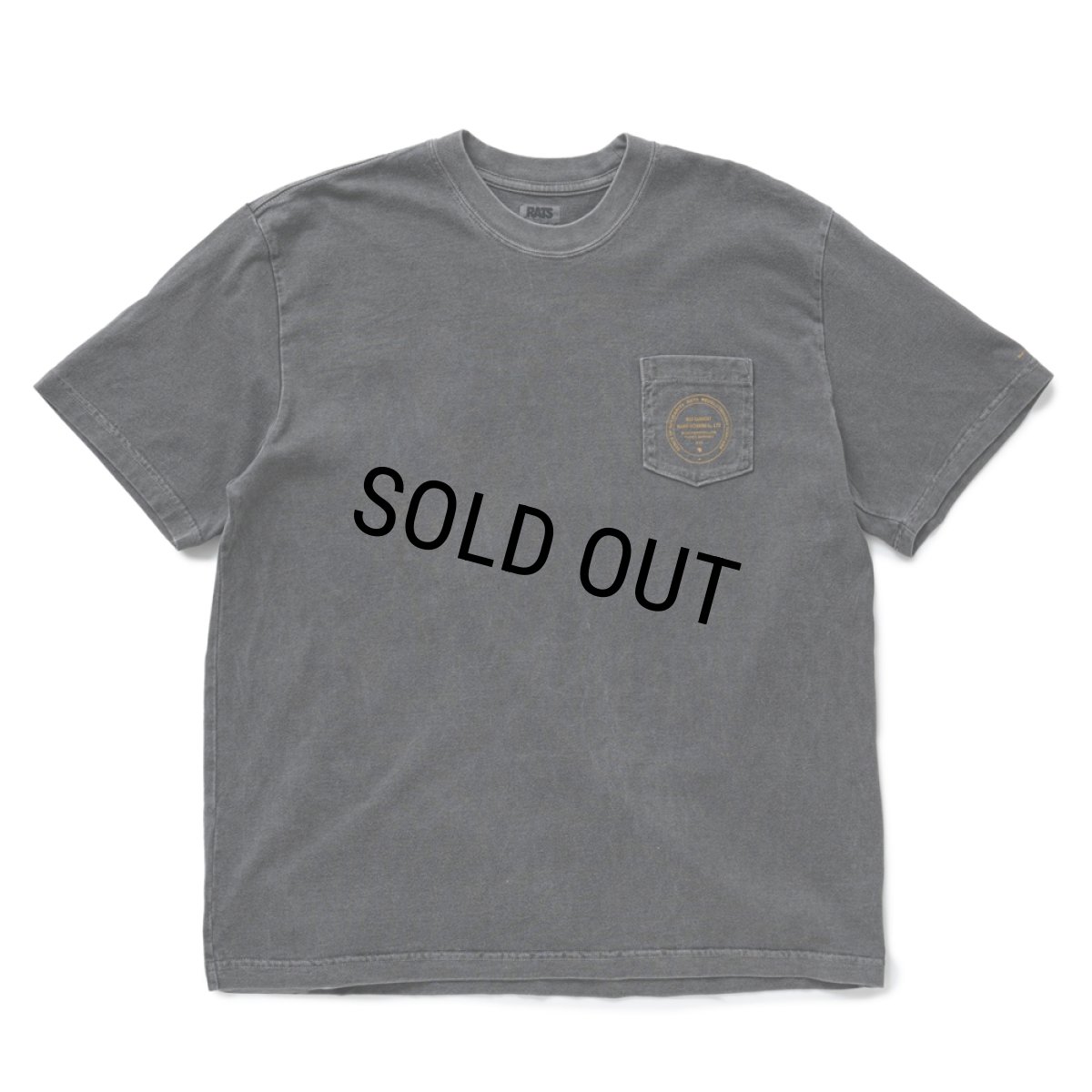画像1: 【40%OFF】RATS/PIGMENT DYED POCKET TEE（BLACK）［ピグメント染めポケT-25春夏］ (1)
