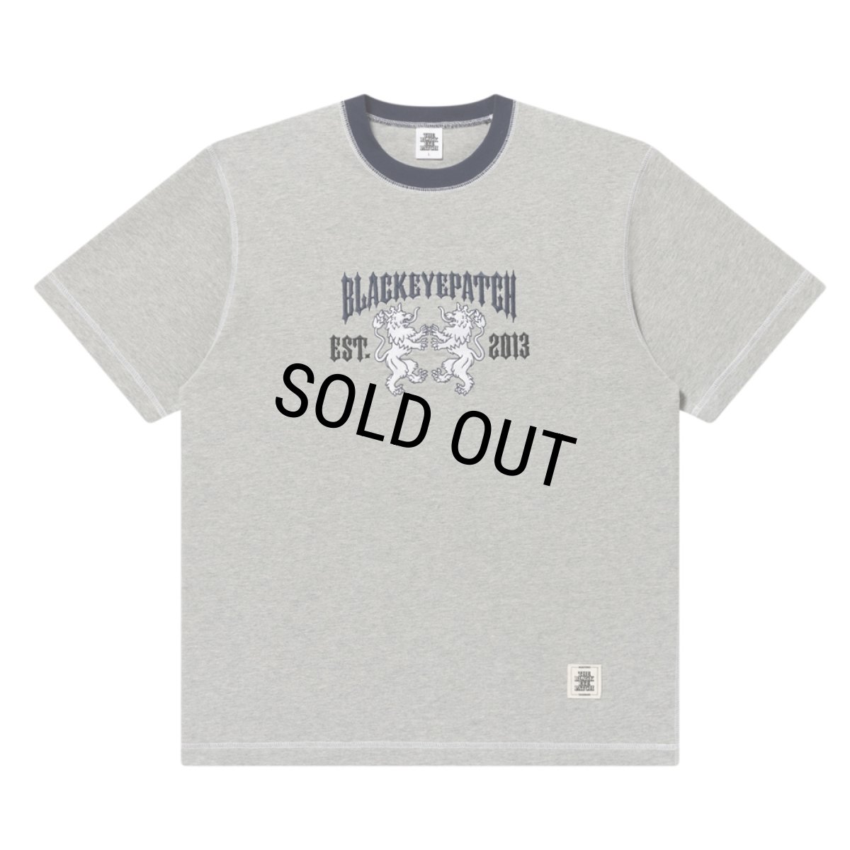 画像1: BlackEyePatch/HERALDIC COLLEGE STITCH TONED TEE（HEATHER GRAY） (1)