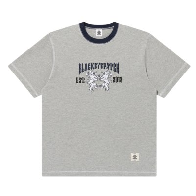画像1: BlackEyePatch/HERALDIC COLLEGE STITCH TONED TEE（HEATHER GRAY）