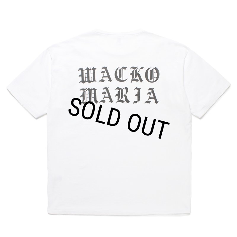 WACKO MARIA/WASHED HEAVY WEIGHT T-SHIRT（WHITE）［プリントT-25春夏