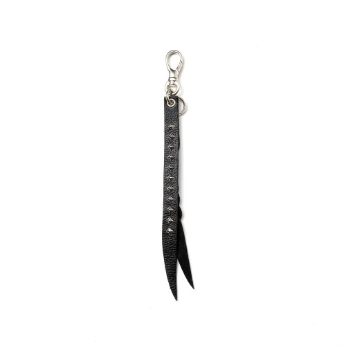 他の写真1: CALEE/STUDS & KNITTING LEATHER SHORT KEY RING ＜TYPE B＞（BLACK/SILVER）［レザーショートキーリング-25春夏］