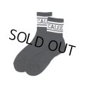 CALEE/JACQUARD PILE LINE SOCKS（BLACK/WHITE）［ラインソックス-25春夏］
