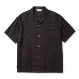 CALEE/VINTAGE TYPE GUAYABERA SH（BLACK）［キューバシャツ-25春夏］