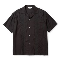 CALEE/VINTAGE TYPE GUAYABERA SH（BLACK）［キューバシャツ-25春夏］
