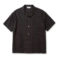 画像1: CALEE/VINTAGE TYPE GUAYABERA SH（BLACK）［キューバシャツ-25春夏］ (1)