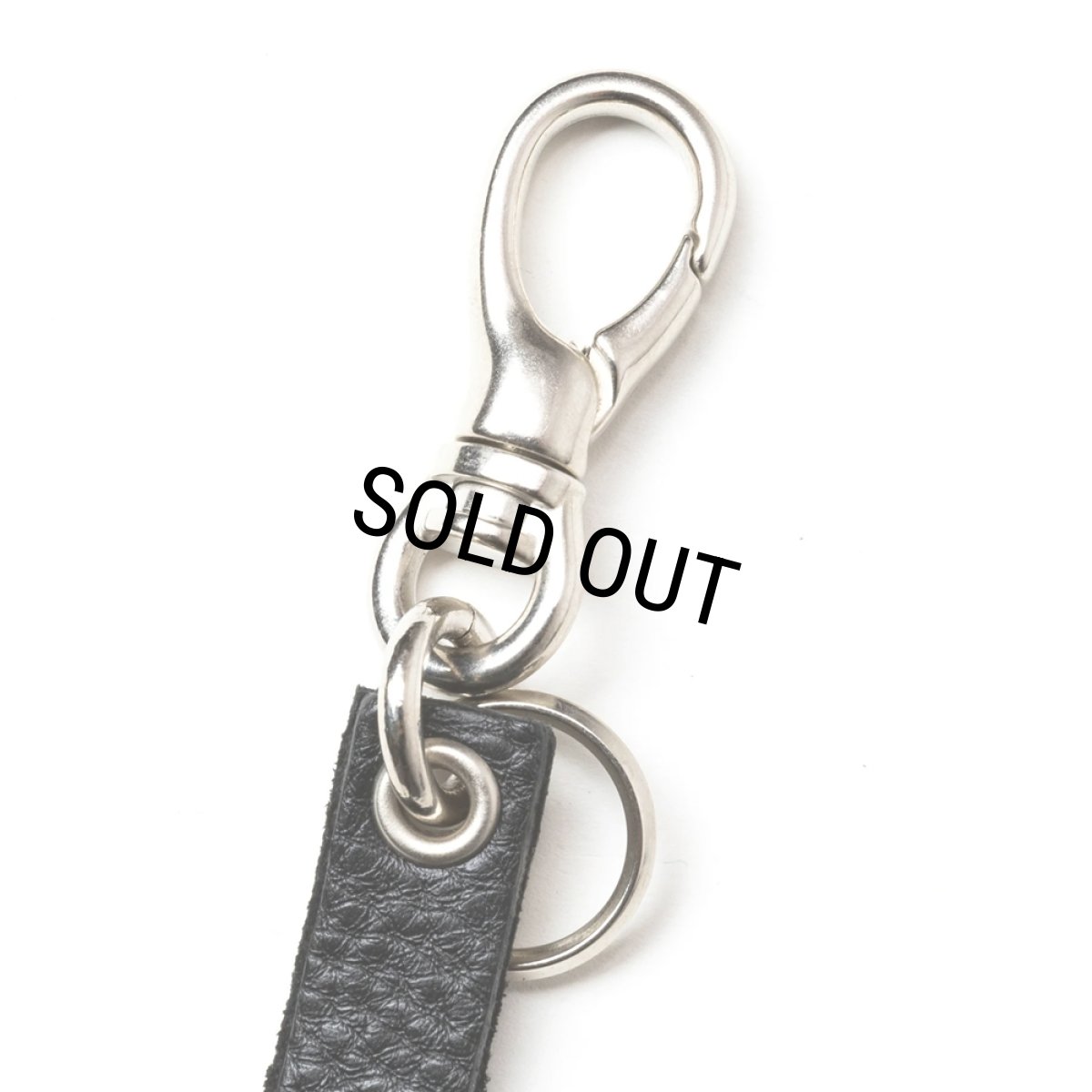 画像2: CALEE/STUDS & KNITTING LEATHER LONG KEY RING ＜TYPE B＞（BLACK/SILVER）［レザーロングキーリング-25春夏］ (2)