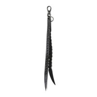 CALEE/STUDS & KNITTING LEATHER LONG KEY RING ＜TYPE B＞（BLACK/BLACK）［レザーロングキーリング-25春夏］