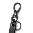 画像2: CALEE/STUDS & KNITTING LEATHER LONG KEY RING ＜TYPE B＞（BLACK/BLACK）［レザーロングキーリング-25春夏］ (2)