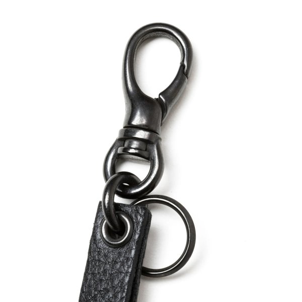 画像2: CALEE/STUDS & KNITTING LEATHER LONG KEY RING ＜TYPE B＞（BLACK/BLACK）［レザーロングキーリング-25春夏］