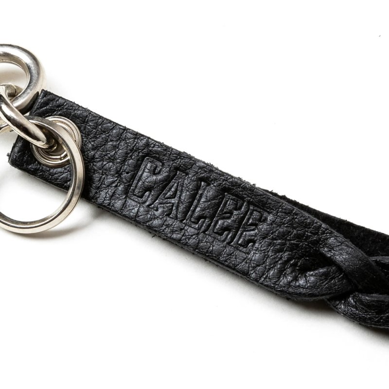 画像3: CALEE/STUDS & KNITTING LEATHER LONG KEY RING ＜TYPE B＞（BLACK/SILVER）［レザーロングキーリング-25春夏］
