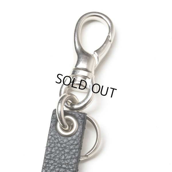 画像2: CALEE/STUDS & KNITTING LEATHER SHORT KEY RING ＜TYPE B＞（BLACK/SILVER）［レザーショートキーリング-25春夏］