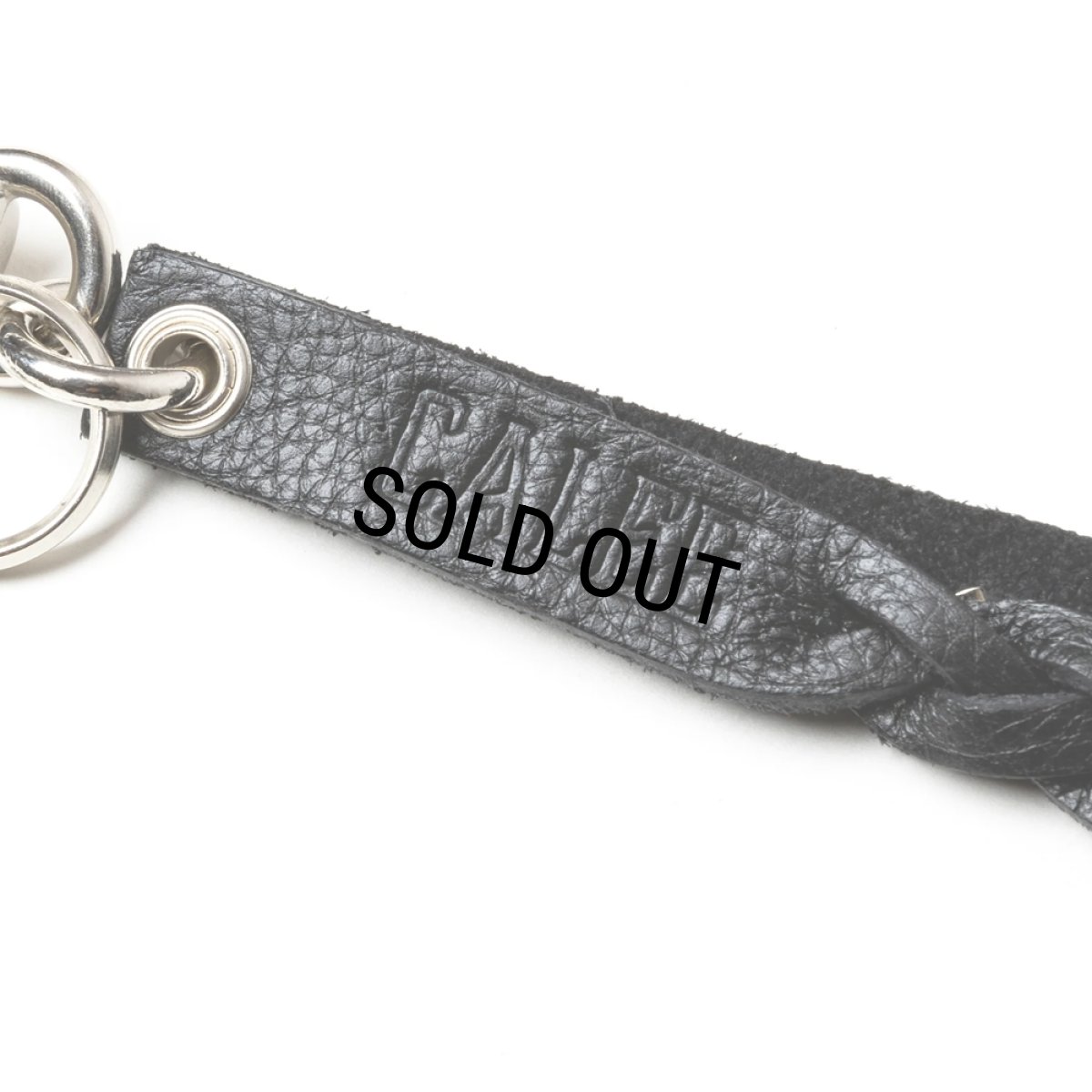 画像4: CALEE/STUDS & KNITTING LEATHER SHORT KEY RING ＜TYPE B＞（BLACK/SILVER）［レザーショートキーリング-25春夏］ (4)