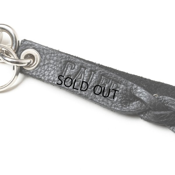 画像4: CALEE/STUDS & KNITTING LEATHER SHORT KEY RING ＜TYPE B＞（BLACK/SILVER）［レザーショートキーリング-25春夏］