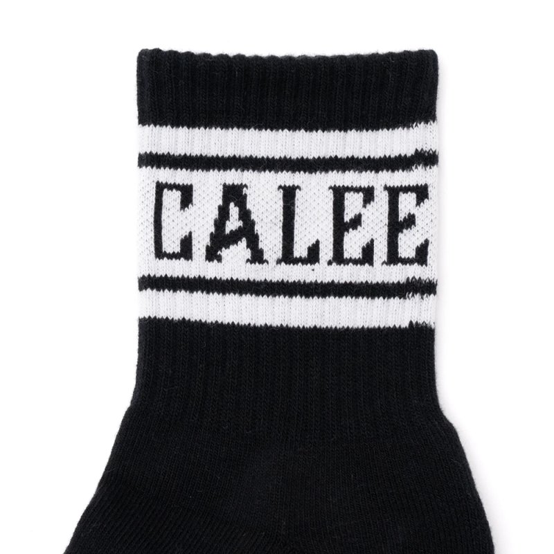 画像2: CALEE/JACQUARD PILE LINE SOCKS（BLACK/WHITE）［ラインソックス-25春夏］