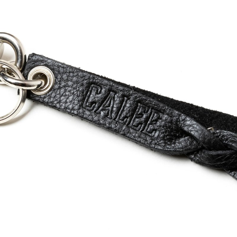 画像3: CALEE/STUDS & KNITTING LEATHER SHORT KEY RING ＜TYPE B＞（BLACK/SILVER）［レザーショートキーリング-25春夏］