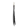 画像1: CALEE/STUDS & KNITTING LEATHER LONG KEY RING ＜TYPE B＞（BLACK/SILVER）［レザーロングキーリング-25春夏］ (1)