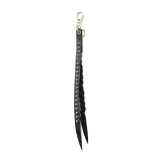 CALEE/STUDS & KNITTING LEATHER LONG KEY RING ＜TYPE B＞（BLACK/SILVER）［レザーロングキーリング-25春夏］