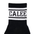 画像2: CALEE/JACQUARD PILE LINE SOCKS（BLACK/WHITE）［ラインソックス-25春夏］ (2)