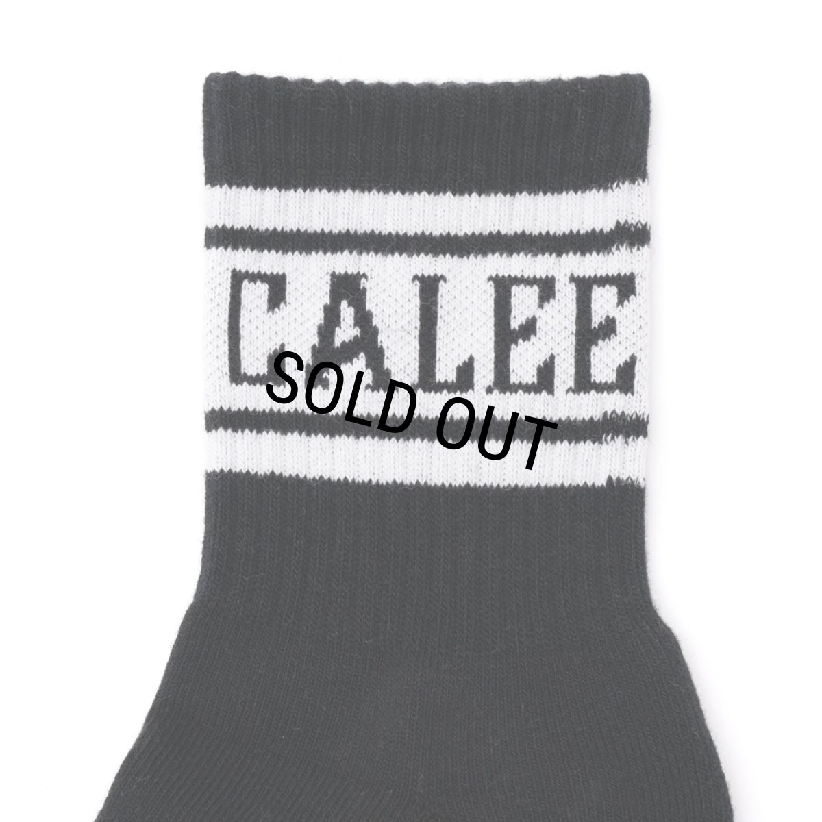 画像2: CALEE/JACQUARD PILE LINE SOCKS（BLACK/WHITE）［ラインソックス-25春夏］ (2)