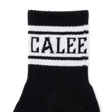 画像2: CALEE/JACQUARD PILE LINE SOCKS（BLACK/WHITE）［ラインソックス-25春夏］ (2)