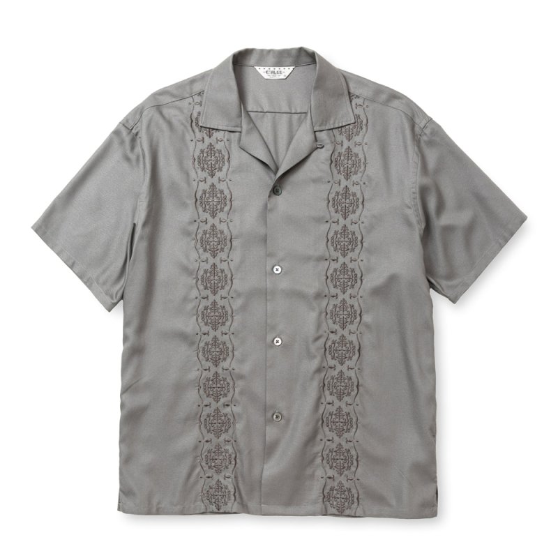 画像1: CALEE/VINTAGE TYPE GUAYABERA SH（GRAY）［キューバシャツ-25春夏］