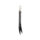 CALEE/STUDS & KNITTING LEATHER SHORT KEY RING ＜TYPE B＞（BLACK/SILVER）［レザーショートキーリング-25春夏］