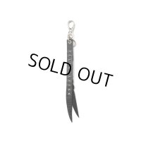 CALEE/STUDS & KNITTING LEATHER SHORT KEY RING ＜TYPE B＞（BLACK/SILVER）［レザーショートキーリング-25春夏］