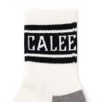 画像2: CALEE/JACQUARD PILE LINE SOCKS（WHITE/BLACK）［ラインソックス-25春夏］ (2)