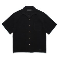 画像1: WACKO MARIA/SUMMER KNIT OPEN COLLAR SHIRT（BLACK）［サマーニットオープンカラーシャツ-25春夏］ (1)