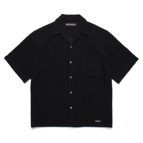 他の写真1: WACKO MARIA/SUMMER KNIT OPEN COLLAR SHIRT（BLACK）［サマーニットオープンカラーシャツ-25春夏］