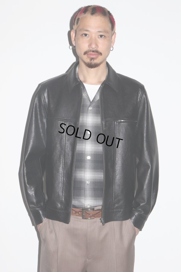 画像3: WACKO MARIA/OMBRE CHECK OPEN COLLAR SHIRT（GRAY）［オンブレチェックオープンカラーシャツ-25春夏］