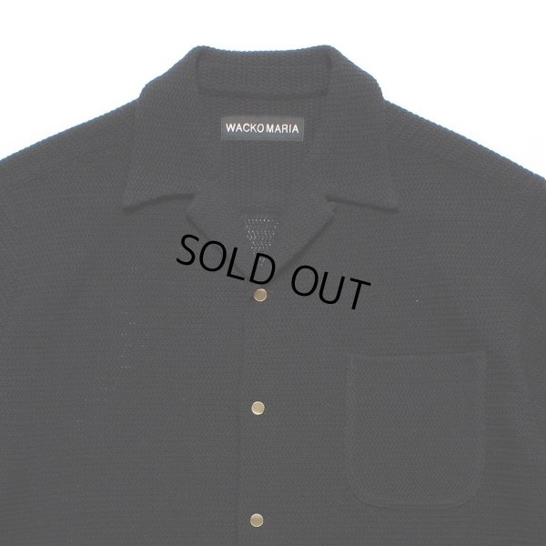 画像2: WACKO MARIA/SUMMER KNIT OPEN COLLAR SHIRT（BLACK）［サマーニットオープンカラーシャツ-25春夏］