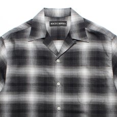 画像2: WACKO MARIA/OMBRE CHECK OPEN COLLAR SHIRT（GRAY）［オンブレチェックオープンカラーシャツ-25春夏］ (2)
