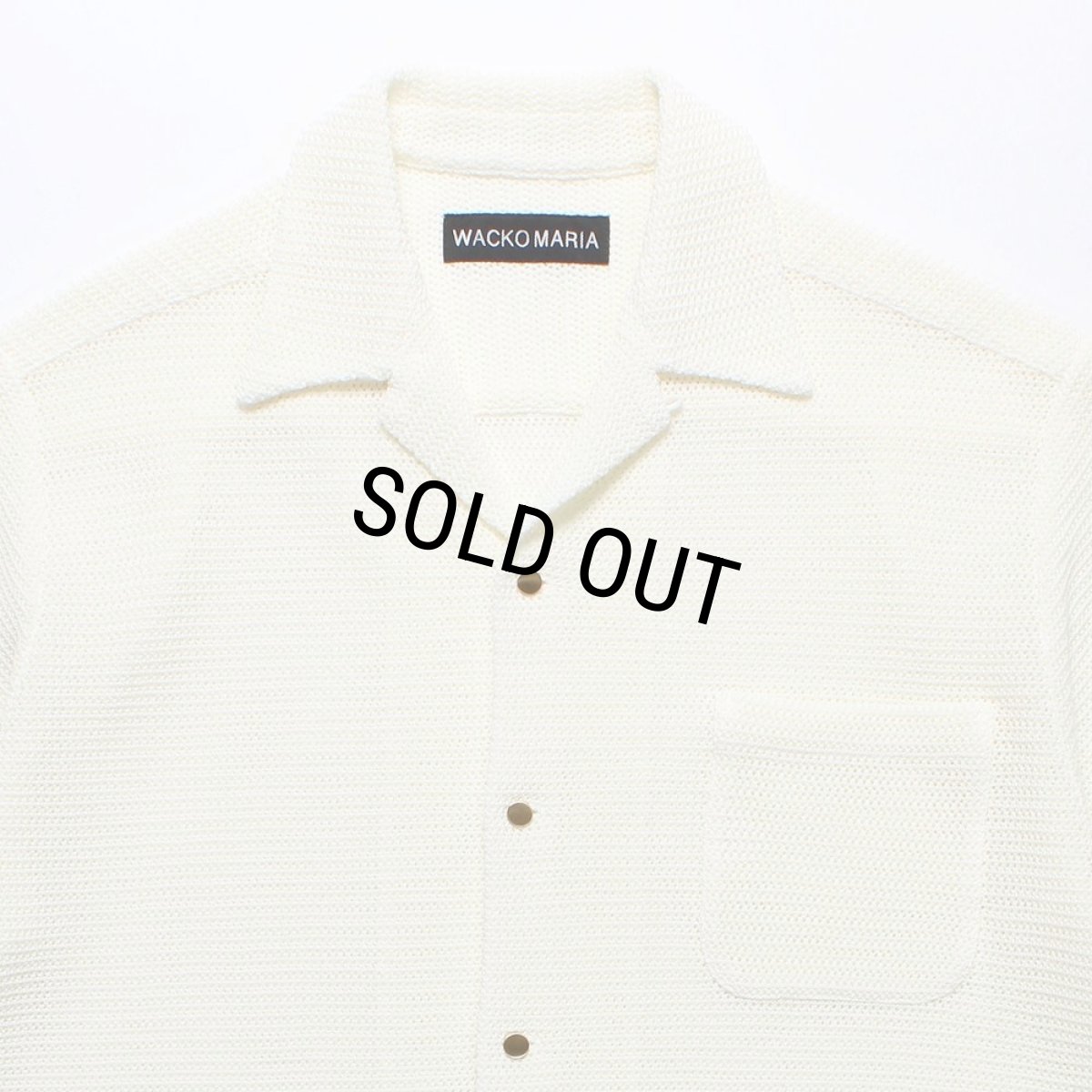 画像2: WACKO MARIA/SUMMER KNIT OPEN COLLAR SHIRT（WHITE）［サマーニットオープンカラーシャツ-25春夏］ (2)