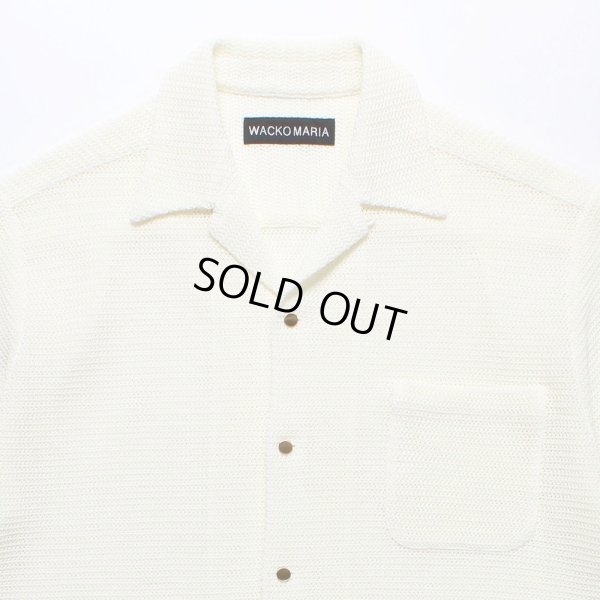 画像2: WACKO MARIA/SUMMER KNIT OPEN COLLAR SHIRT（WHITE）［サマーニットオープンカラーシャツ-25春夏］