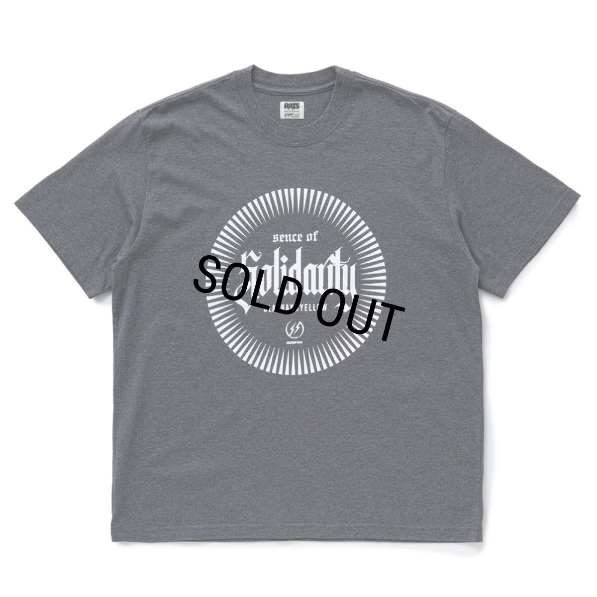 画像1: 【30%OFF】RATS/SOLIDARITY TEE（CHARCOAL）［ソリダリティーT-25春夏］ (1)