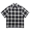 画像1: WACKO MARIA/OMBRE CHECK OPEN COLLAR SHIRT（GRAY）［オンブレチェックオープンカラーシャツ-25春夏］ (1)