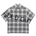 WACKO MARIA/OMBRE CHECK OPEN COLLAR SHIRT（GRAY）［オンブレチェックオープンカラーシャツ-25春夏］